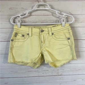 Miss Me yellow embellished shorts Size 27